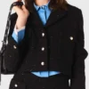 Chaqueta corta de tweed con pedrería