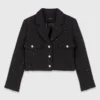 Chaqueta corta de tweed con pedrería