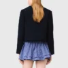 Chaqueta corta de tweed, cuello desmontable