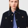 Chaqueta corta de tweed, cuello desmontable