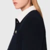 Chaqueta corta de tweed, cuello desmontable