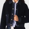 Chaqueta de bouclé y denim