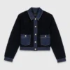 Chaqueta de bouclé y denim
