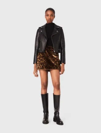 Chaqueta de cuero estilo motero