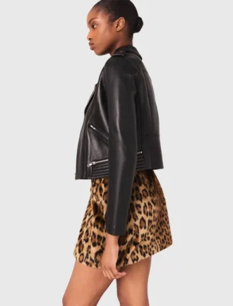 Chaqueta de cuero estilo motero