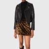 Chaqueta de cuero estilo motero