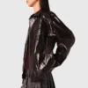 Chaqueta de piel sintética craquelada
