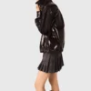 Chaqueta de piel sintética craquelada