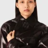 Chaqueta de piel sintética craquelada