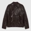 Chaqueta de piel sintética craquelada