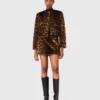 Chaqueta de piel sintética de leopardo