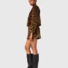 Chaqueta de piel sintética de leopardo