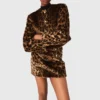 Chaqueta de piel sintética de leopardo