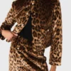 Chaqueta de piel sintética de leopardo