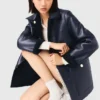 Chaqueta de piel y piel sintética
