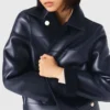 Chaqueta de piel y piel sintética