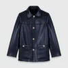Chaqueta de piel y piel sintética
