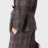 Chaqueta de traje a cuadros con cinturón