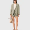 Chaqueta de traje de mezcla de lino