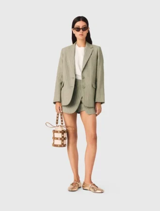 Chaqueta de traje de mezcla de lino