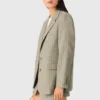 Chaqueta de traje de mezcla de lino