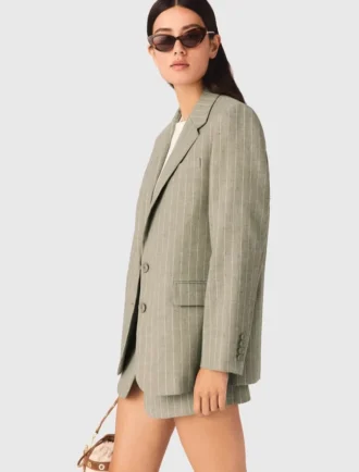 Chaqueta de traje de mezcla de lino