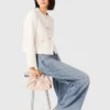 Chaqueta de tweed con ribete de perlas