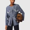 Chaqueta de tweed de 4 bolsillos