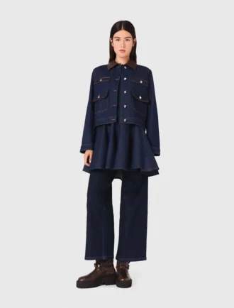 Chaqueta vaquera con imitación de piel