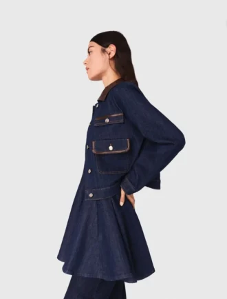 Chaqueta vaquera con imitación de piel