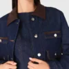 Chaqueta vaquera con imitación de piel