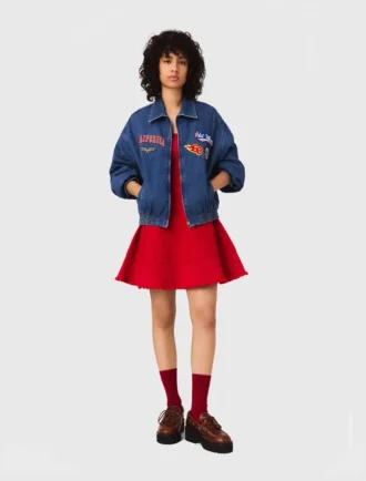 Chaqueta vaquera oversize bordada