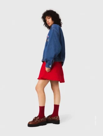 Chaqueta vaquera oversize bordada
