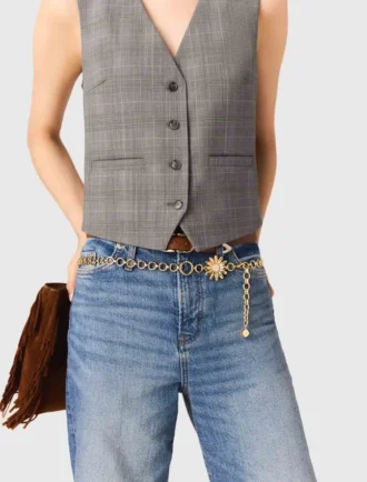 Cinturón de cadena con flores