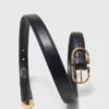 Cinturón de piel con doble hebilla Cinturón de piel con doble hebilla