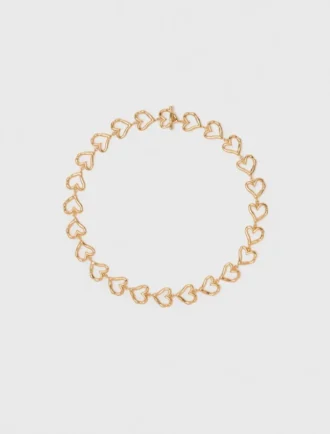 Collar con corazón chapado en oro