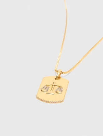 Collar con placa del signo del zodiaco