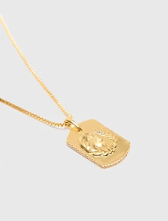 Collar con placa del signo del zodiaco