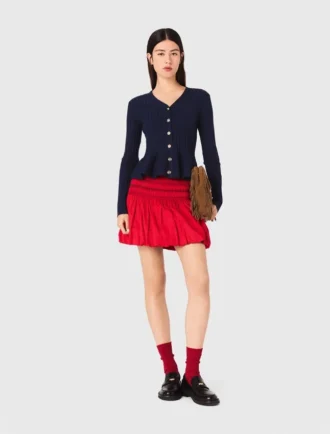 Cárdigan con peplum en la cintura