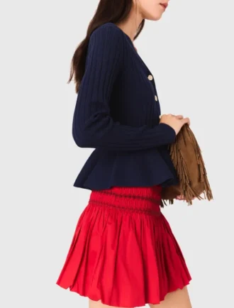 Cárdigan con peplum en la cintura
