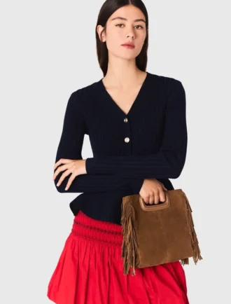 M Bag con flecos en ante