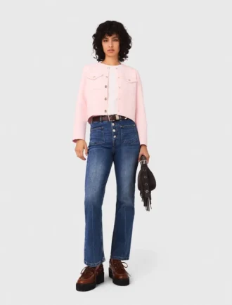 Cárdigan corto con pespuntes