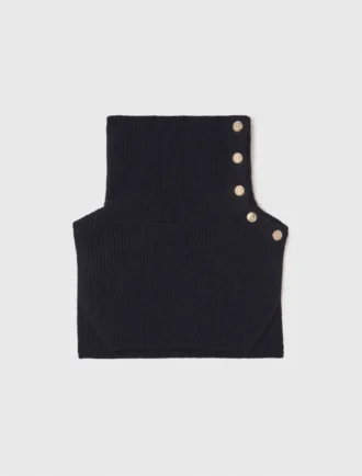 Cuello envolvente abotonado de mezcla de lana