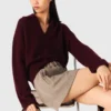 Falda corta de mezcla de lana