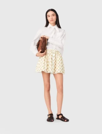Falda estampada con ribete de zigzag
