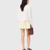 Falda estampada con ribete de zigzag