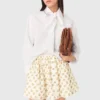 Falda estampada con ribete de zigzag
