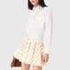 Falda estampada con ribete de zigzag