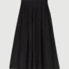falda larga con cinturilla en contraste