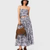 Falda larga con estampado de frutas